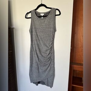 NWOT Leith Sleeveless Gray Ruched Sheath Dress